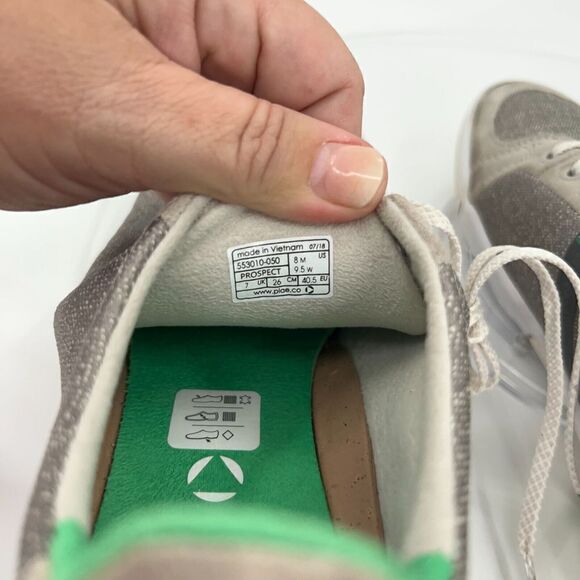 Plae Men's Prospect Sneaker Size 8 Beige Grey Fabric Lace Up Athletic Shoes - Picture 11 of 13